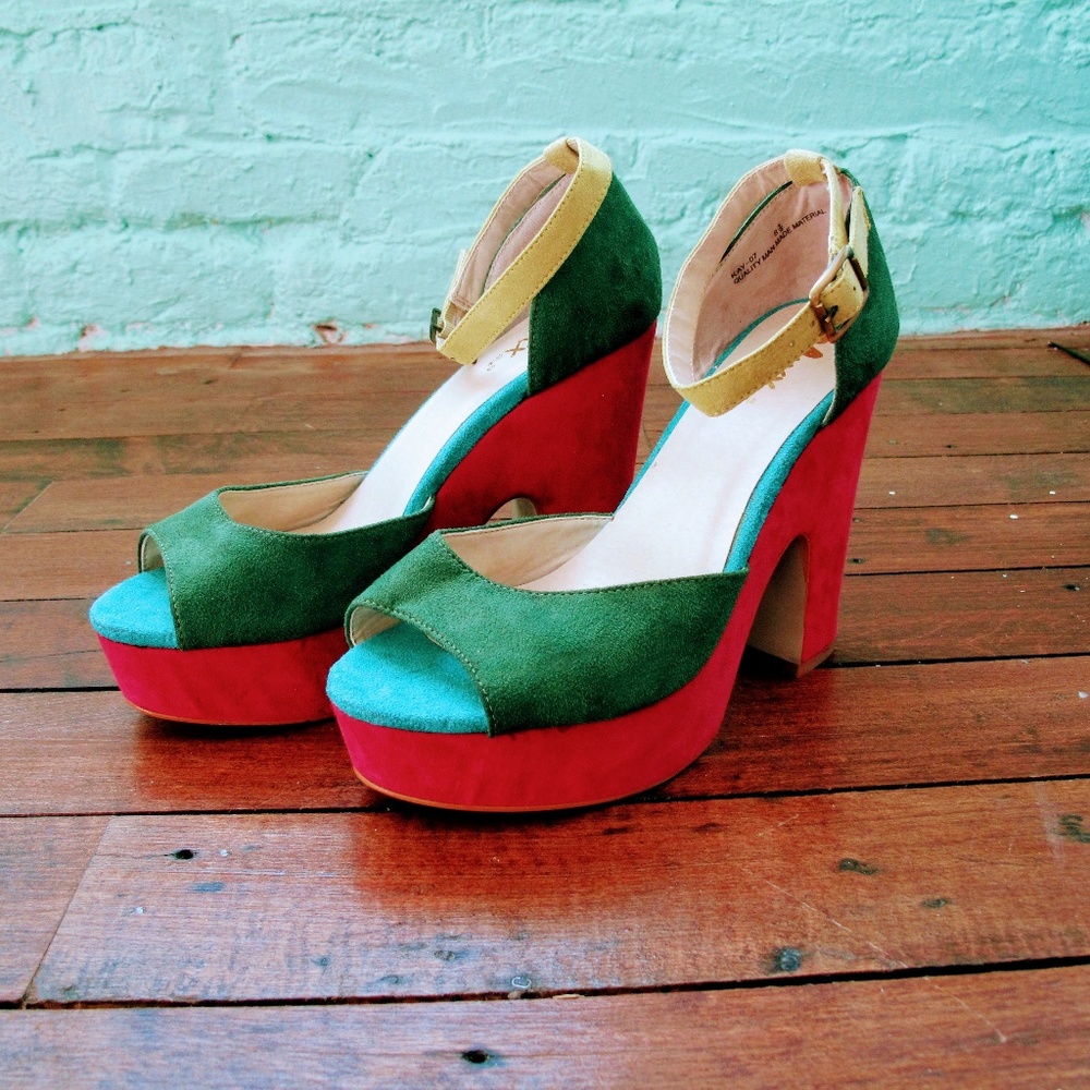Vintage Suede Platform Shoes
